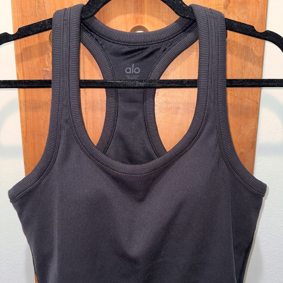 ALO Yoga Ribbed Support Tank in Black - Picture 5 of 10